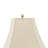 Brown Polystone Scroll Carved Room Table Lamp with Black Accents and Tapered Shade