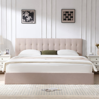 Lit plateforme tapissier avec rangement Arcadia