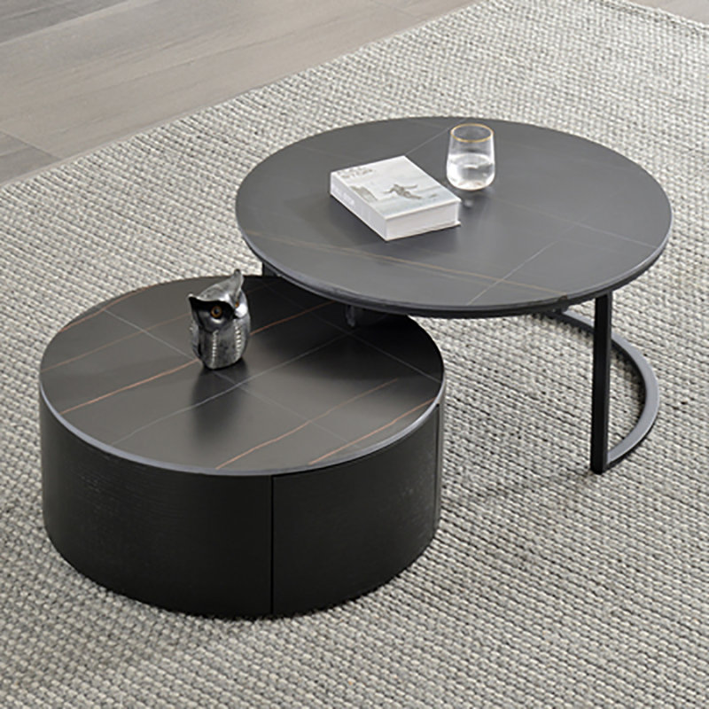 Light luxury rock panel coffee table combination