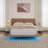 Queen Size Upholstered Floating Bed Frame With LED Lights, Pu Leather Platform Bed With Button-Tufted Headboard, Easy Assembly, No Box Spring Needed, Khaki