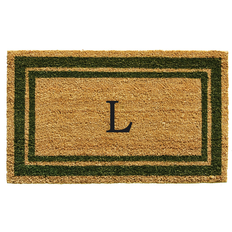 Tapis d'entrée antidérapant Stortz, Vert sauge / brun, L, Rectangle 2 pi x 3 pi