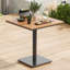 Table carrée en plastique pour meubles de patio - table d'extérieur pour la pelouse, la terrasse, la cour arrière
