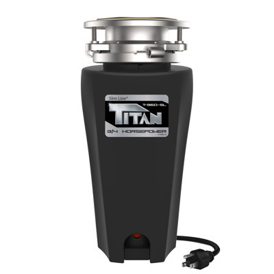 Broyeur de déchets TITAN SLIM-LINE 3/4 HP à alimentation continue avec cordon d'alimentation