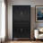 Modern Fluted Wine Cabinet With Glass Display, Stemware Rack, Drawer, Adjustable Shelves And Built-in Led Lighting-296886722