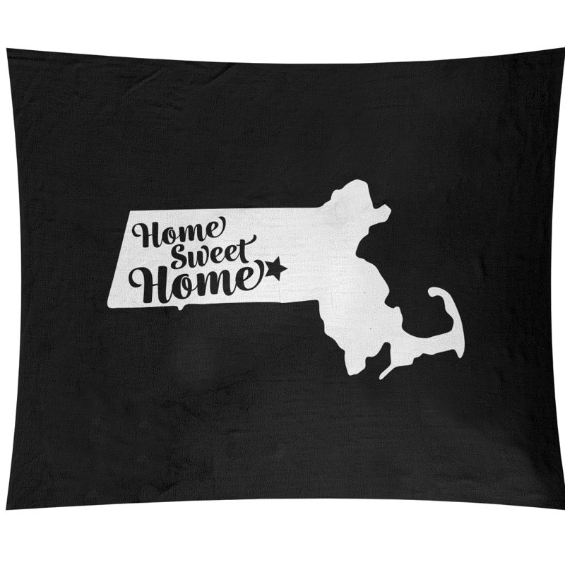 Tapisserie murale Home Sweet Worcester, H 88 po x l 104 po, Noir