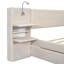 Lit tapissier grand avec lumières de lecture, tiroirs de rangement latéraux et à plateforme, revêtement en lin-1670282115