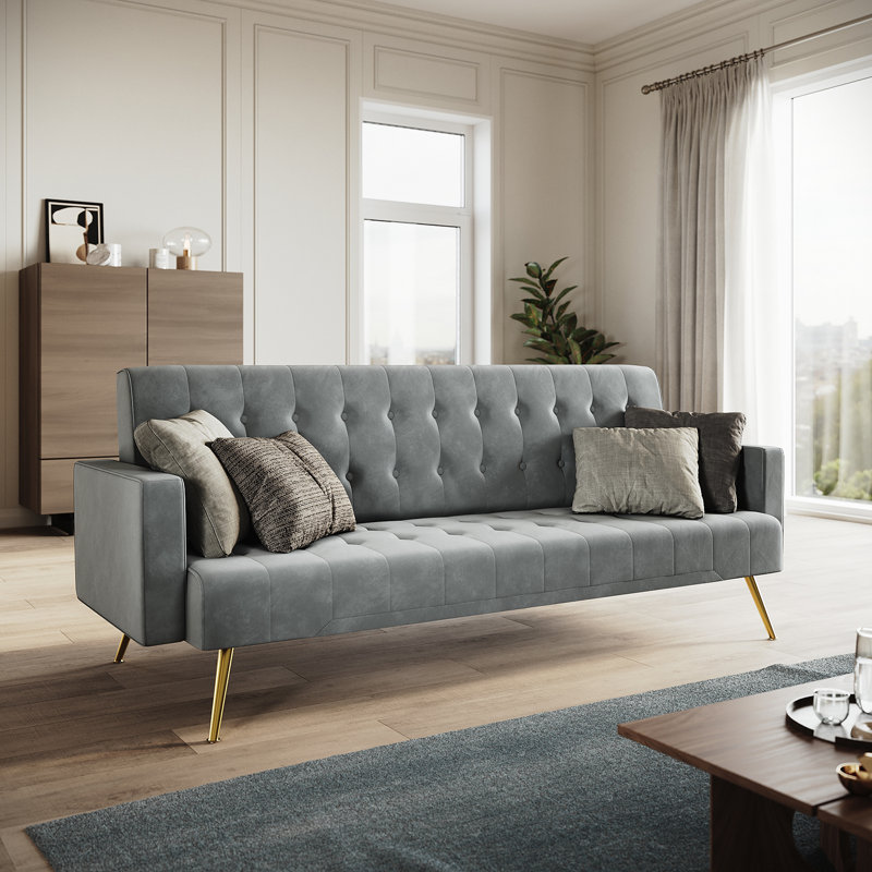 176*60*75cm Multi-functional Premium Plush Comfort Sofa for Living Room, Grey