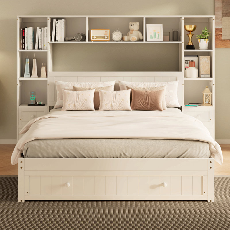 Lit plateforme Pine Wood, Queen