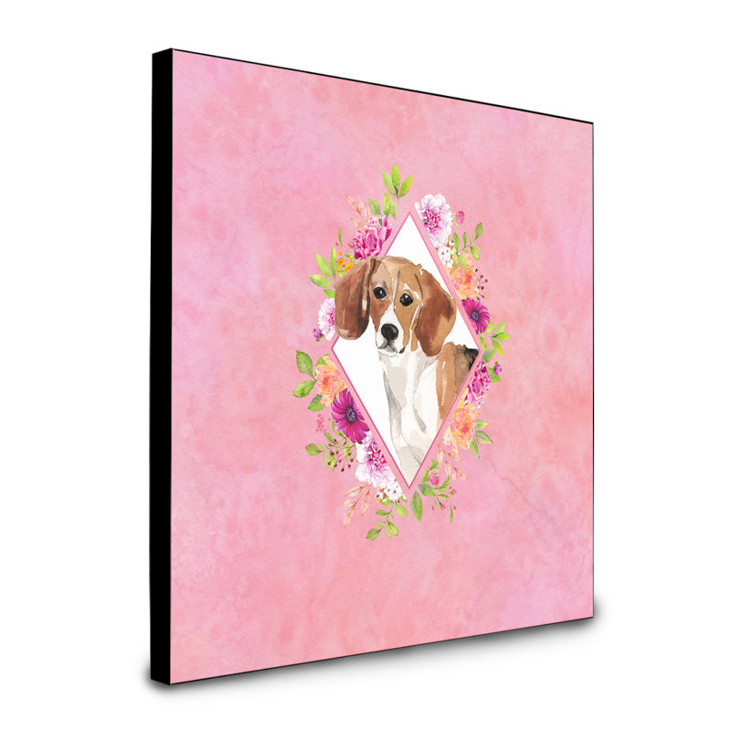 Panneau mural Dollman Flowers, Rose, Beagle brun