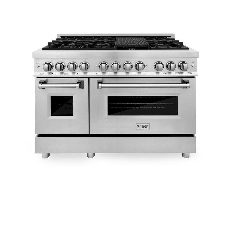 ZLINE 48" Legacy Dual Fuel Range w/ 7 Burner Gas Cooktop and 2 Electric Ovens, Stainless Steel