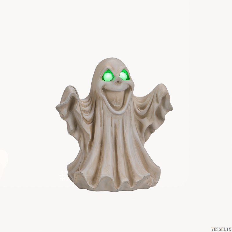 Figurine de fantôme d'Halloween avec yeux lumineux DEL