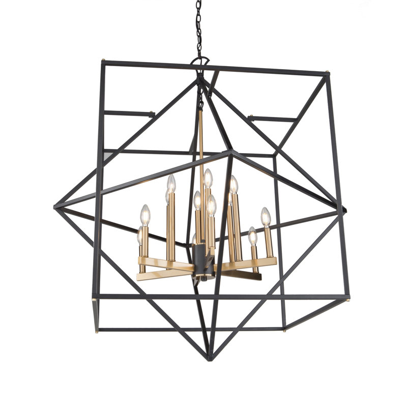 Roxton 12 - Light Dimmable Geometric Chandelier
