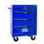 4, coffre à outils multifonctionnel, boîte en métal, glissières à roulement, serrure à clé, armoire à coffre en acier 20 po 4 po, finition noire et bleue, tiroir 4 roues universelles 2 verrouillables, poignée à tirer pour l'utilisateur-1523301942