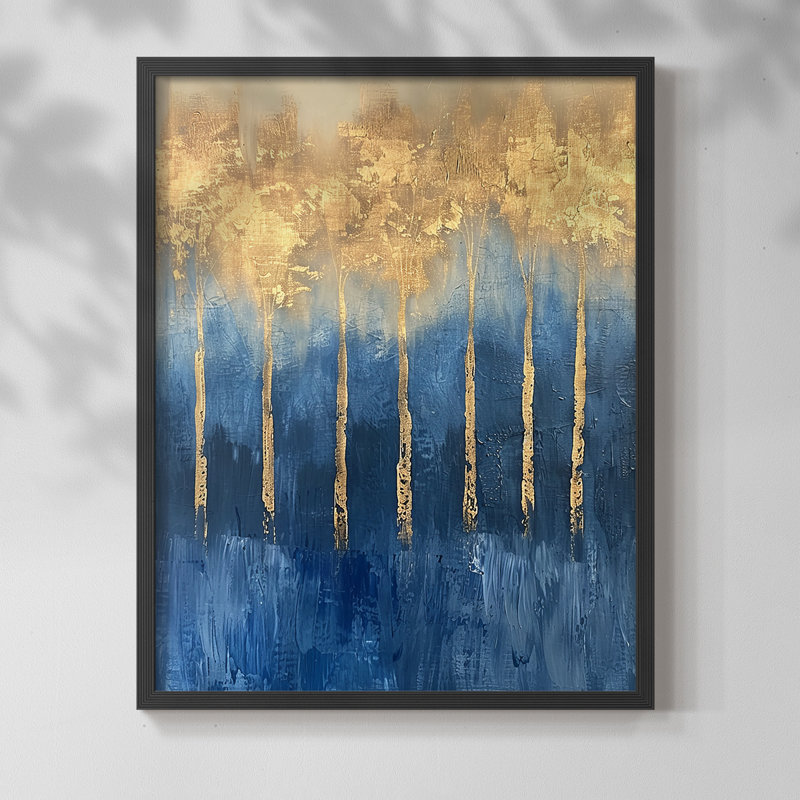 ABSTRACT Series V - Impression encadrée de qualité supérieure - Prêt à accrocher - Aucun clou requis, Noir, noir, noir, noir