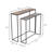 2 Piece Set 29"H/33"H Gold Aluminum Nested Side Tables with Multi-Colored Tops, Modern Accent Tables with Iron Frame for Living Room or Entryway