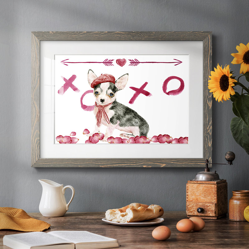 Chiot Valentine Collection A, Gris, H 18 po x l 26 po x P 1,5 po