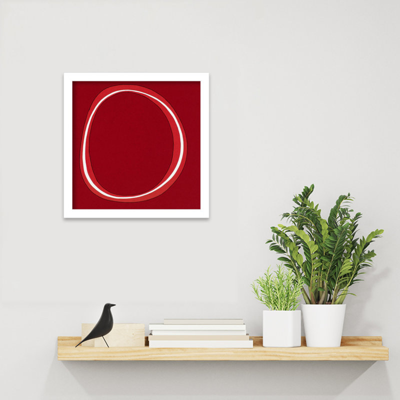 Red Circle by Alex Dunn, White, 13" H x 13" W