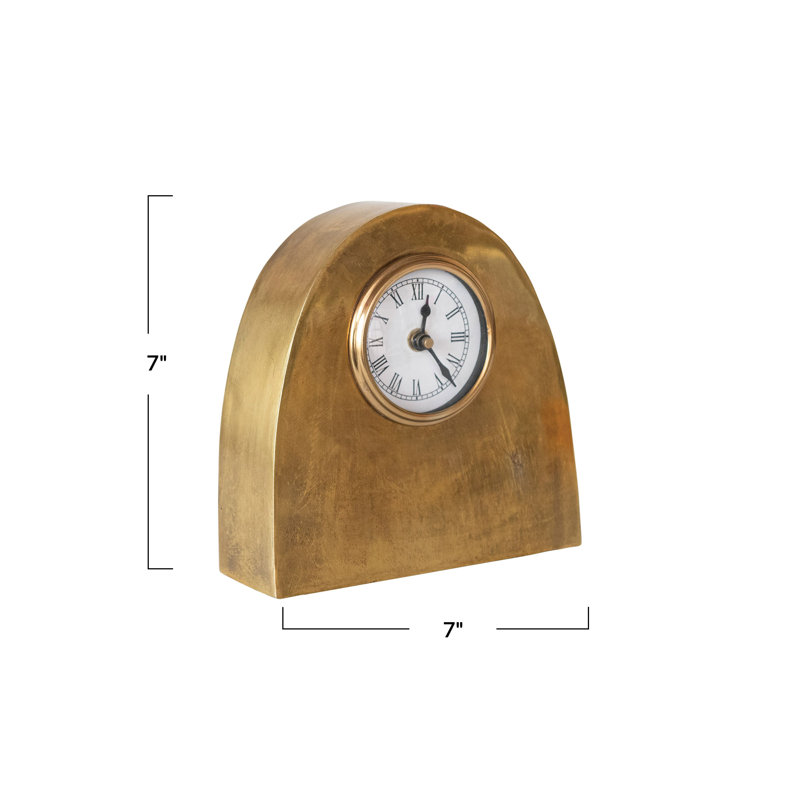 Roman Numeral Iron Mechanical Tabletop Clock