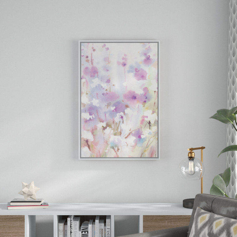 « lavande floral », reproduction de peinture à l’aquarelle sur toile encadrée