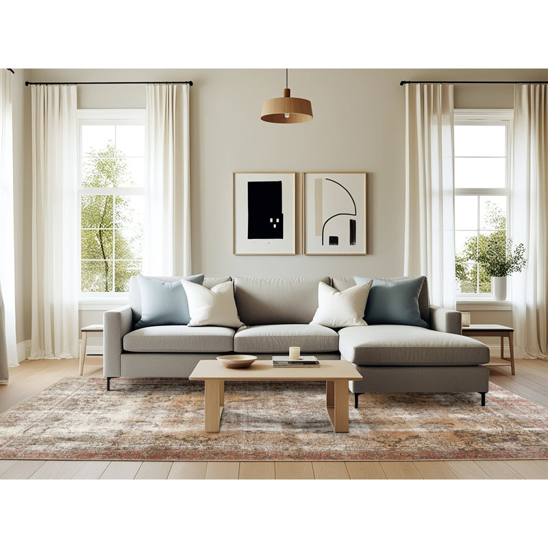 Millom Performance Wool Oriental Indoor Rug, Rectangle 6' x 9'