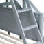 Lit simple superposé au dessus d'un lit double avec glissières et tiroirs - Tablettes en bois d'hévéa gris 2