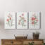 Linen Botanical Coral II - ensemble de 3 reproductions sur toiles tendues-1938327280