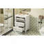 Ensemble de meuble-lavabo sur pied 24 po avec lavabo en céramique, ensemble de meuble-lavabo simple autoportant avec 3 tiroirs, armoire de rangement en bois blanc-877662751