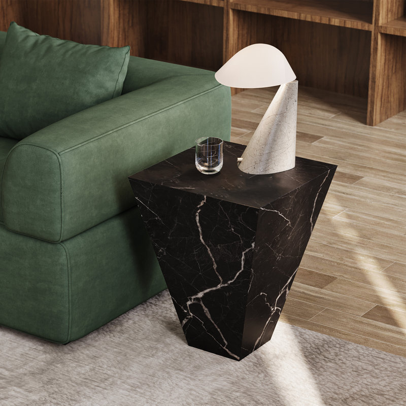 Table d'appoint en pierre frittée Minimalist, Noir