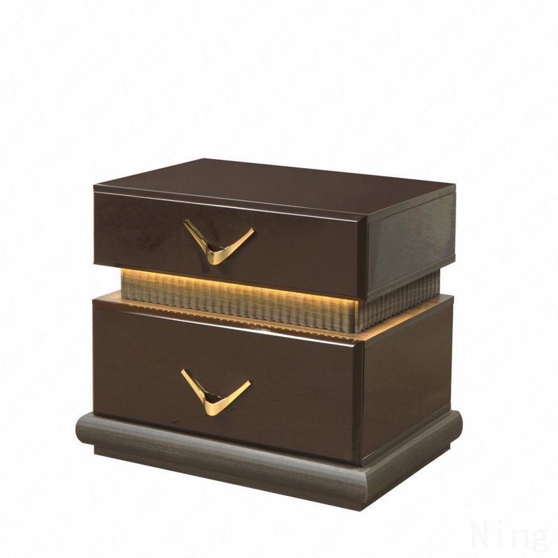Table de chevet 2 tiroirs, moderne, en bois