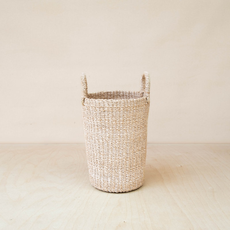Olive Cylinder Vase Basket, Cream