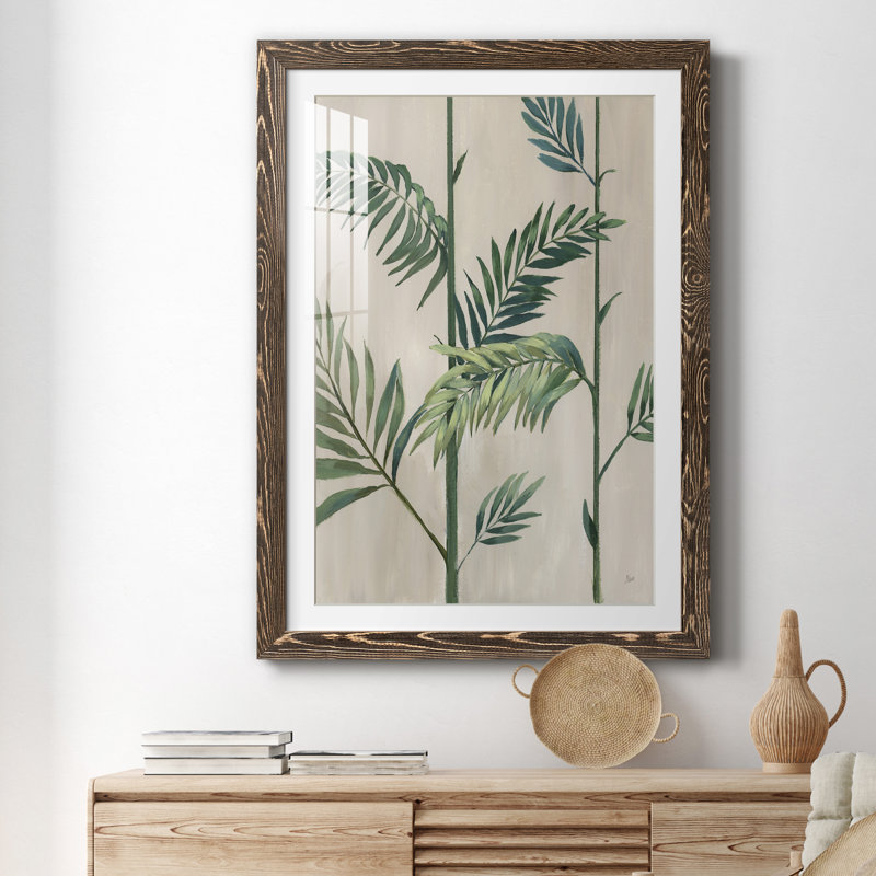 Modern Fronds II - peinture encadrée, H 37,5 po x l 27,5 po x P 1,5 po, Noyers