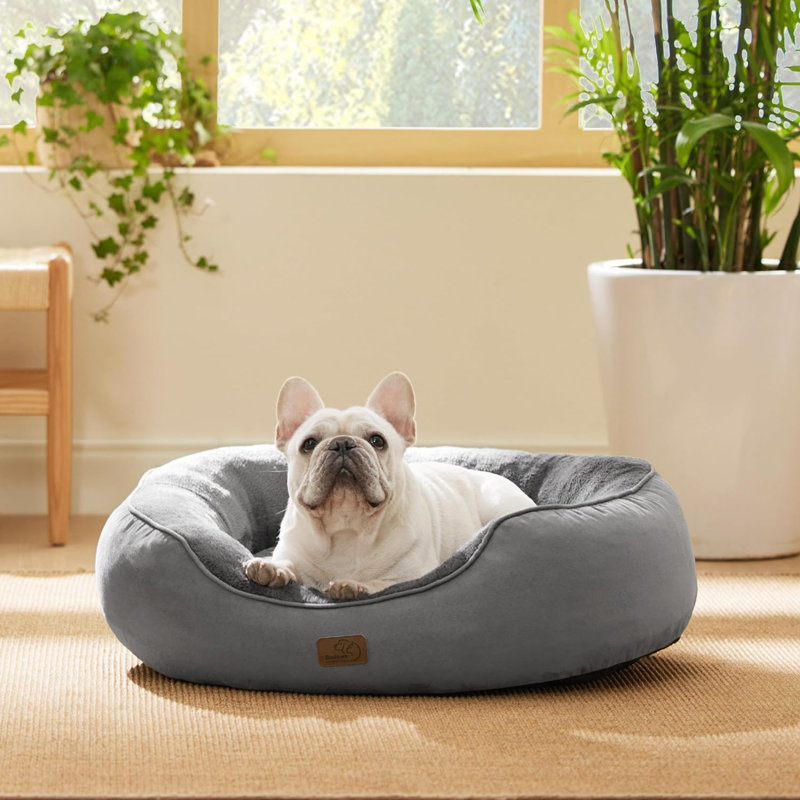 Bolster Pet Bed, Gray