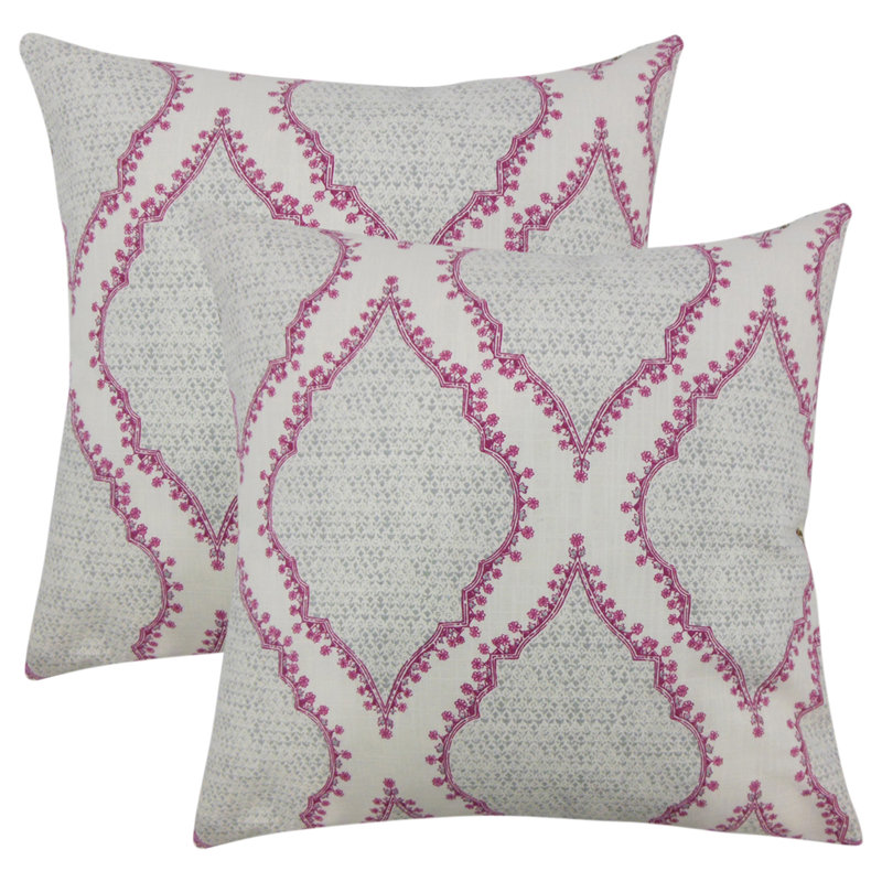  Coussin décoratif en coton Ikat, Gris