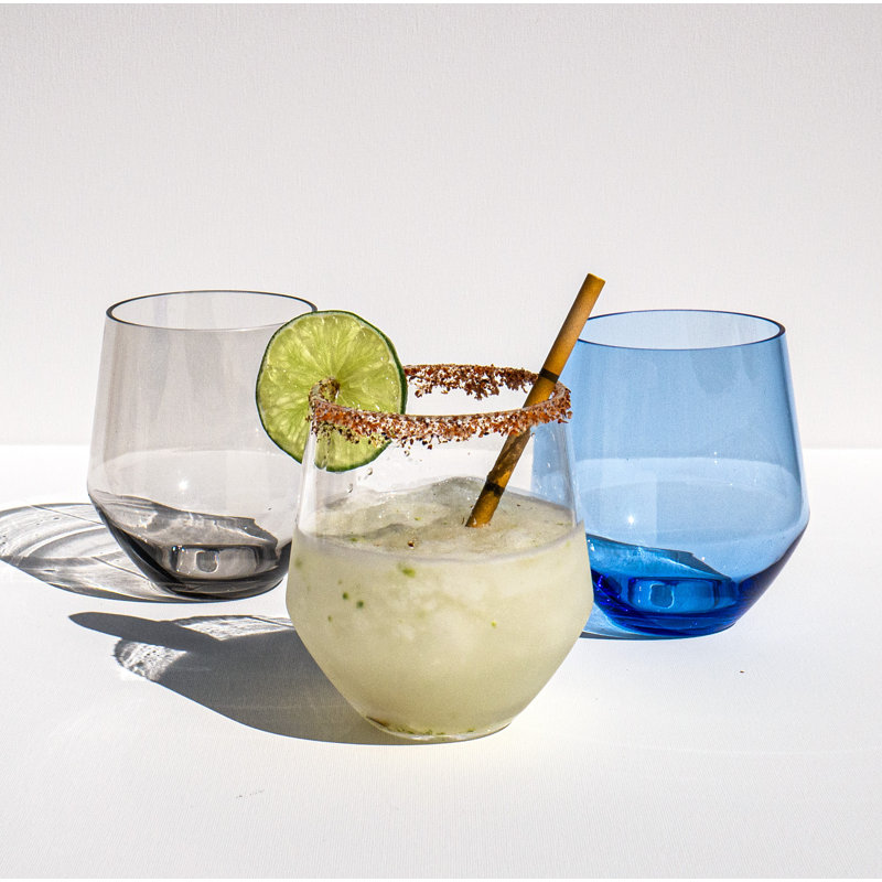 Kharan 18oz. Acrylic Drinking Glass Set, Gray