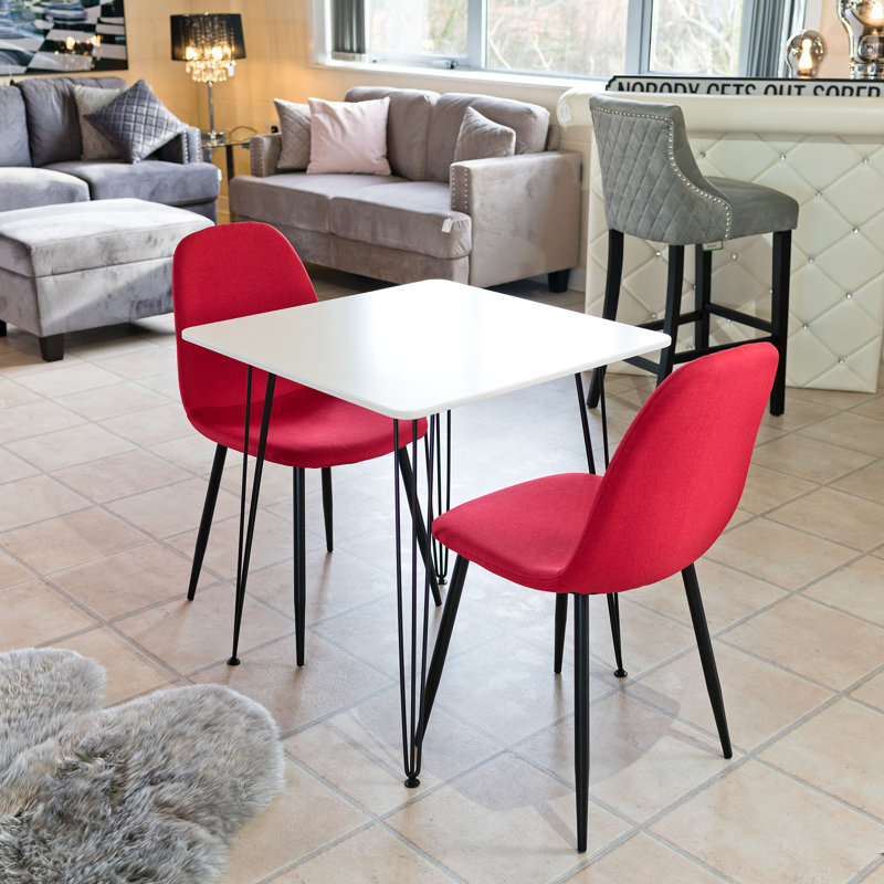 Maguire 2 - Person Dining Set, White, Red