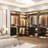 61'' - 92.6''  W Closet System with Wooden Drawers and Hanging Rods-693868424-659176968