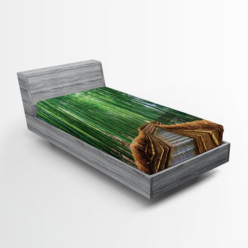 Ensemble de 2 draps-housse Ambesonne Jungle, Twin Fitted Sheet