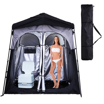 Tente de douche portative de camping, tente à langer escamotable, résistante aux intempéries et durable (deux pièces)