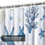 Rideau de douche Coral Starfish Sea Life avec 12 crochets-617439855