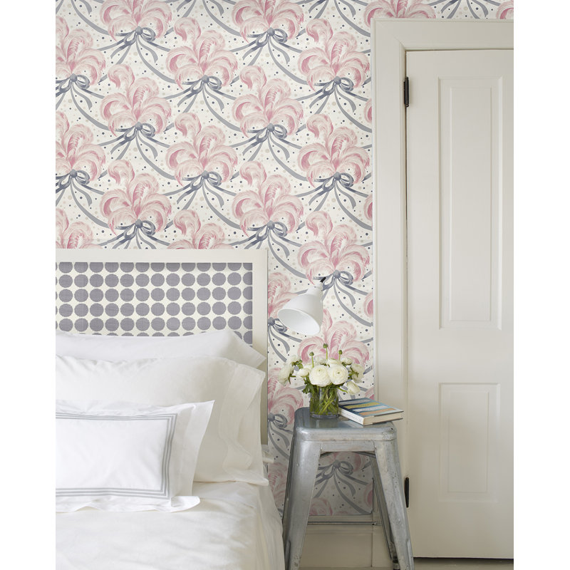 Plumes Et Rubans Wallpaper, Blush