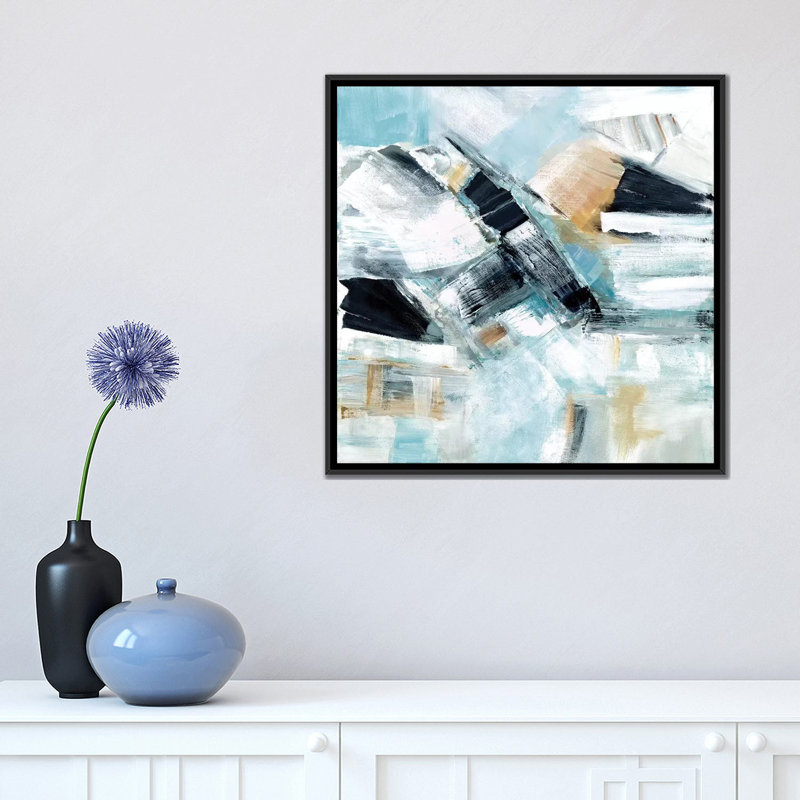 «River Dance II», reproduction sur toile, H 18 po x l 18 po x P 1,5 po, Toile avec cadre noir, Pas de tapis