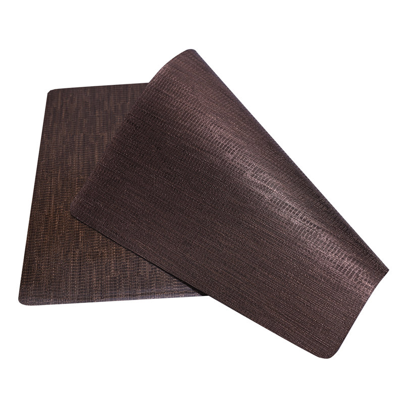 Dark Brown PVC Placemats Set of 6 Heat-Resistant Dining Table Mats for Christmas Gift and Table Decor
