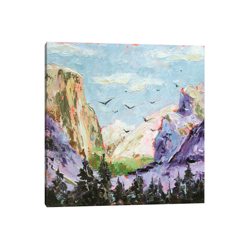 Purple Mountains 1 Piece Wall Art on Canvas, 93.98cm H x 93.98cm W