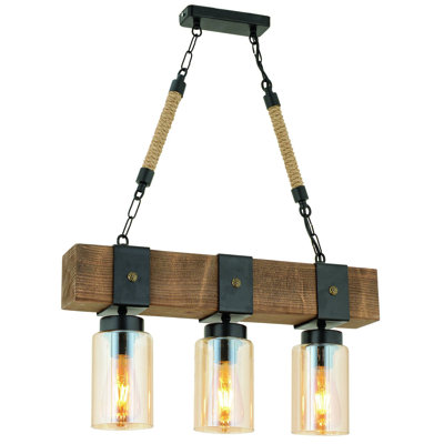 Luminaire suspendu linéaire à 3 lumières pour îlot de cuisine Melendez