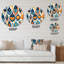 Horloge murale Orange Blue Botanical Symphony II-93381317