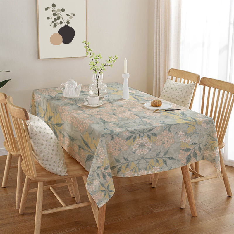 Durable Tablecloth, 50% Cotton / 50% Polyester, 55.1 x 118.1 inches | Machine Washable at 86°F, Tumble Dryer Safe, Ironable | Perfect for Dining Room, Parties & Everyday Use, Elegant Design & Easy Care