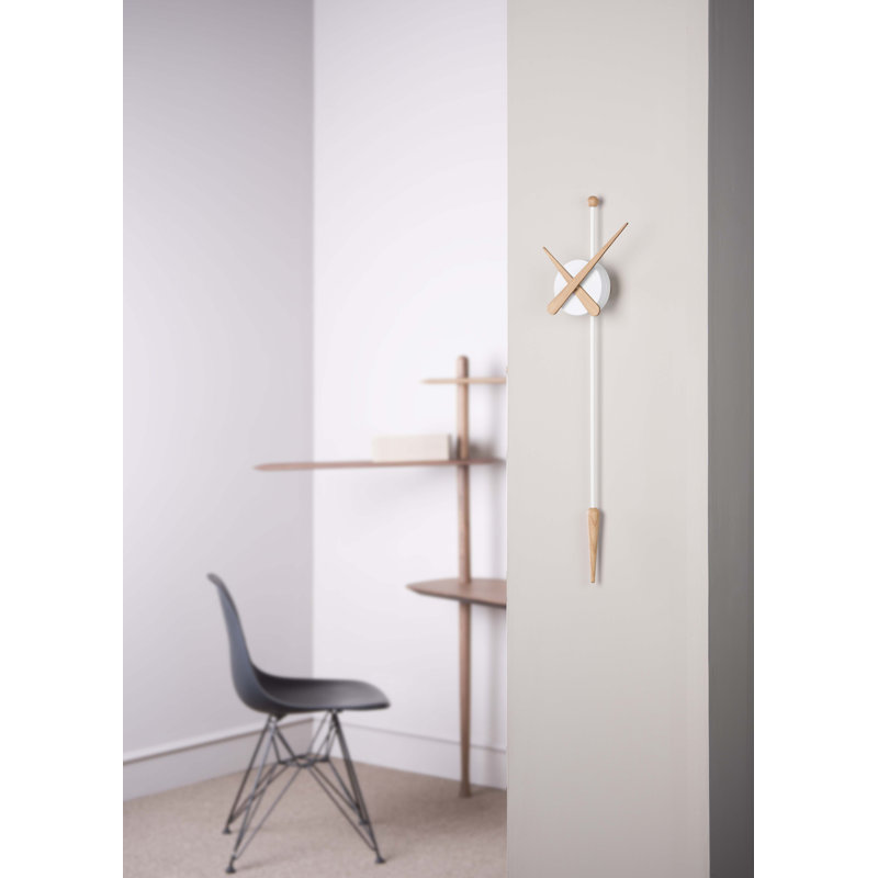 Analog Wall Clock, White Oak
