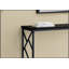 Table d'appoint de canapé contemporaine étroite avec plateau en stratifié brun et base en métal noir, parfaite pour le vestibule et le salon-1180696053