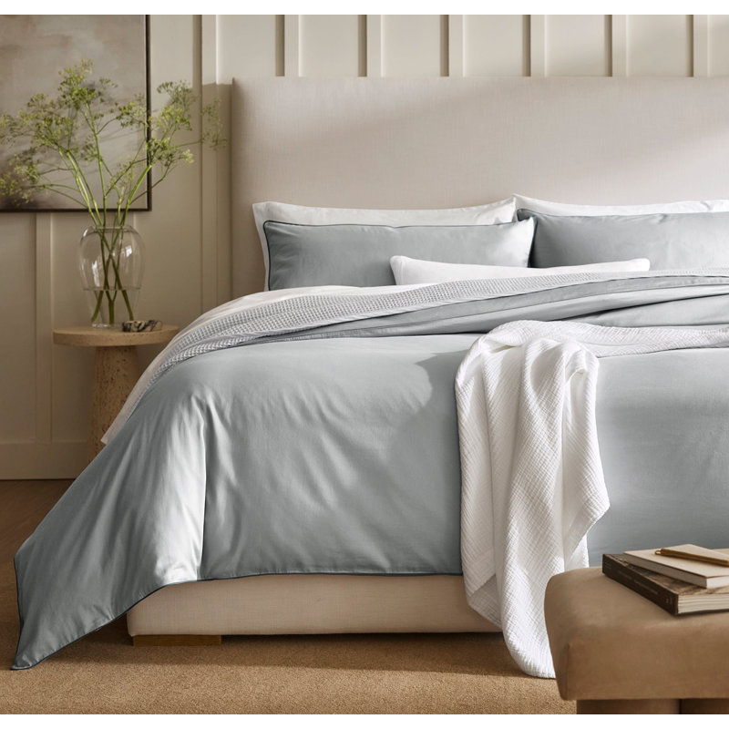 Signature Embellished Duvet Set, King;Cal King, Shore;Bluestone
