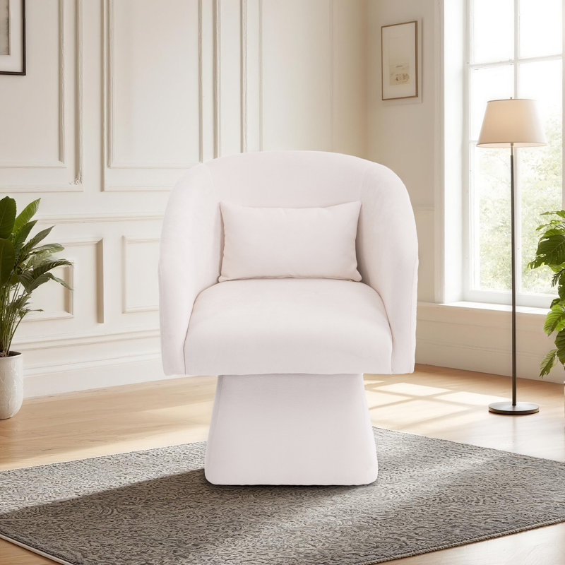 Chaise d'appoint moderne pivotante avec rotation à 360 °, Beige